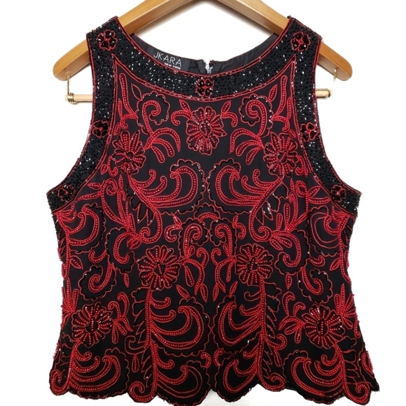 JK ARA Tops - JK Ara black embroidered top sz XXL